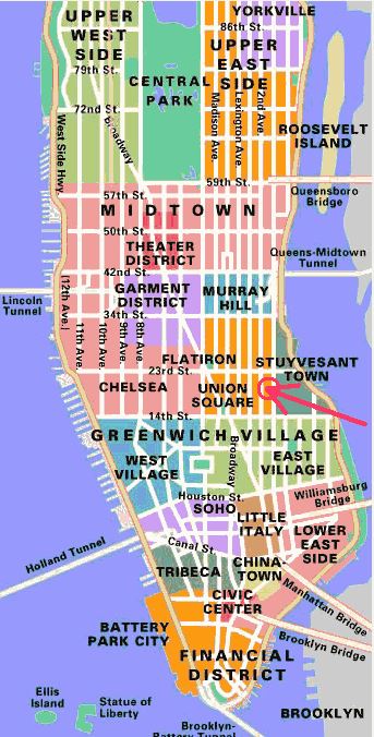 Manhattan - alle verschillende wijken overzicht