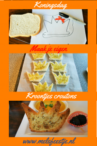 "Koningsdag kroontjes croutons - lekker bij oranje soep - mels feestje"