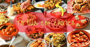 "8 makkelijke tapas - Tortilla de patatas con chorizo - De beroemdste Spaanse aardappel omelet met chorizo, knoflook en ui -Tapasfeestje - Mels Feestje"
