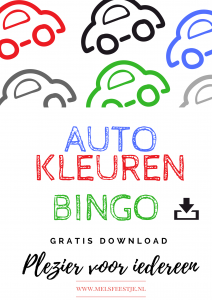 Download Gratis de Auto Kleuren Bingo! Voor Onderweg plezier voor iedereen. Verschillende Kleuren Auto Bingo spellen, zo dat iedereen mee kan doen. Groene, Rode en zwarte auto's, welke zal je het meeste zien en wie wint er? Veel plezier! Mels Feestje & Zomervakantie