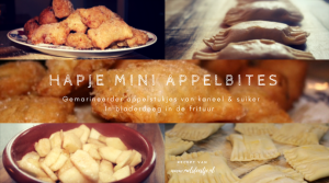 Hapje Mini appel bites - Gemarineerder appelstukjes van kaneel & suiker In bladerdeeg in de frituur - mini appelbeignets oud en nieuw borrelhap