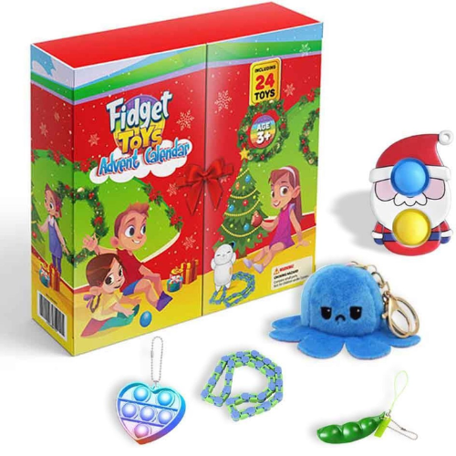 Fidget toys adventskalender 2022 – pop it - adventkalender kinderen - pakket - speelgoed - Luxe uitvoering – 24 unieke toys