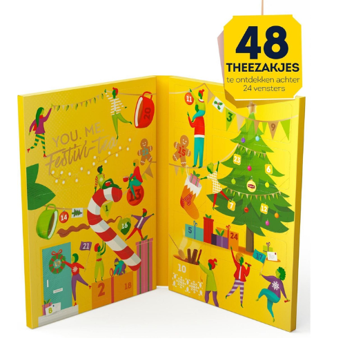 Lipton Thee Adventskalender 2021, voor de echte theeliefhebbers - 48 Theezakjes - 1 Kalender